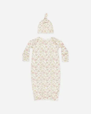 Bamboo Baby Gown   Hat Set || Bloom