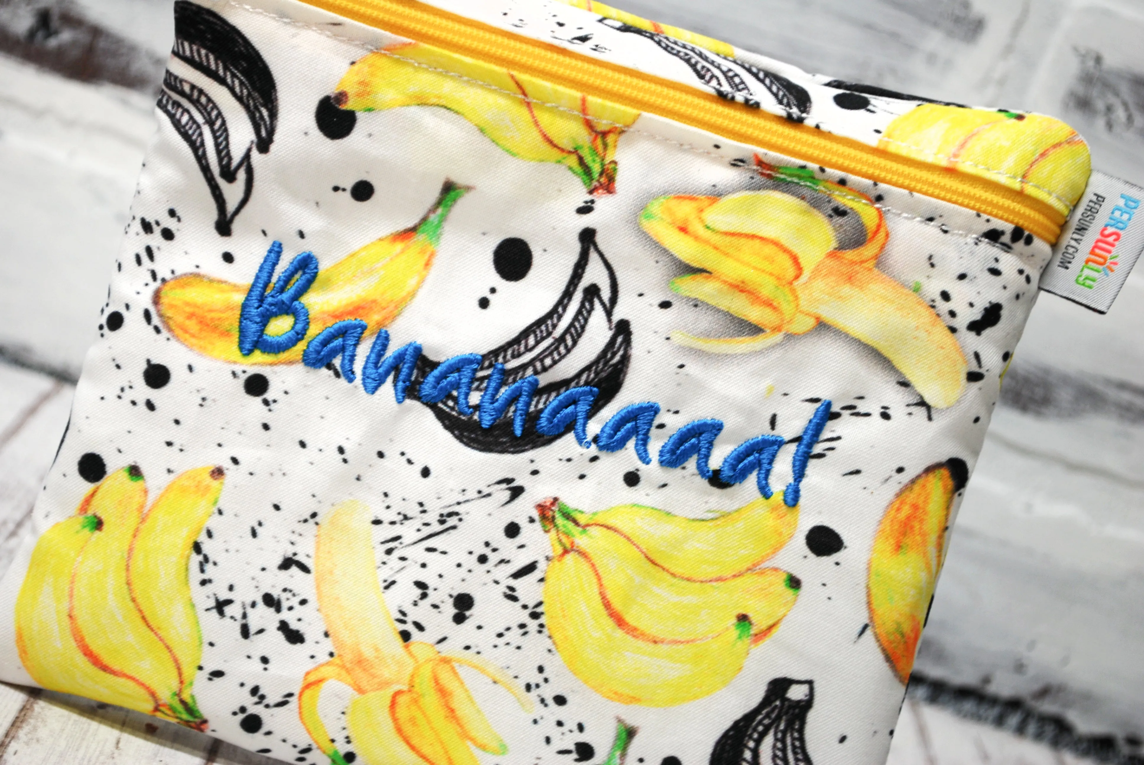 Banana Art Personalized Reusable Food Bag