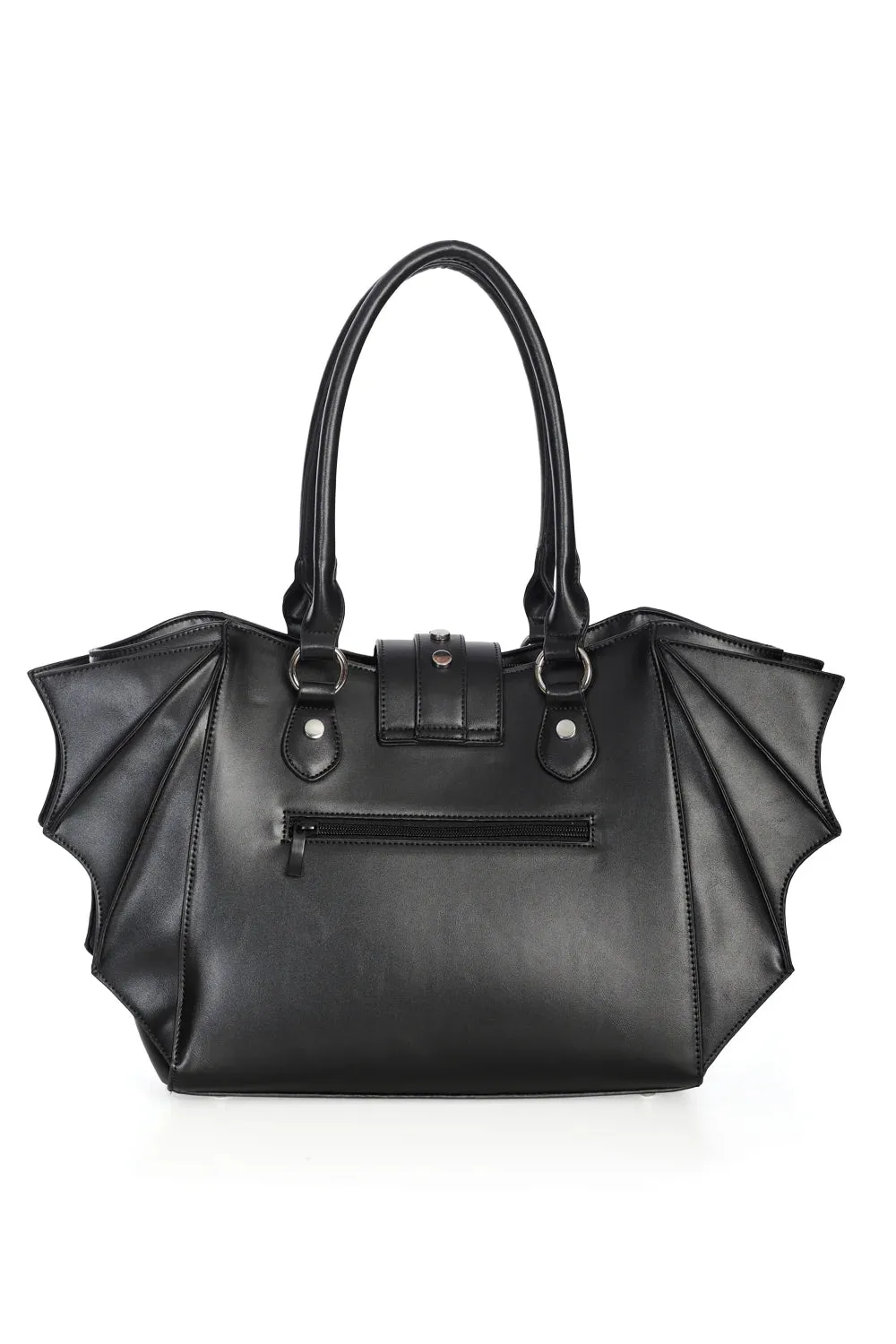 Banned Wing Bat Handbag Gothic Crest Black Alt Style Purse