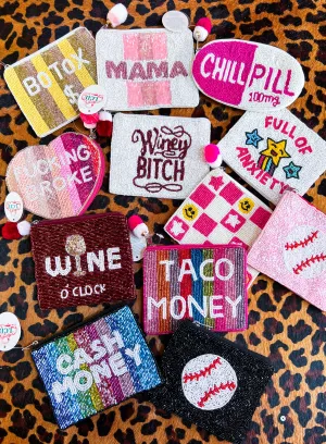 Beaded coin bags