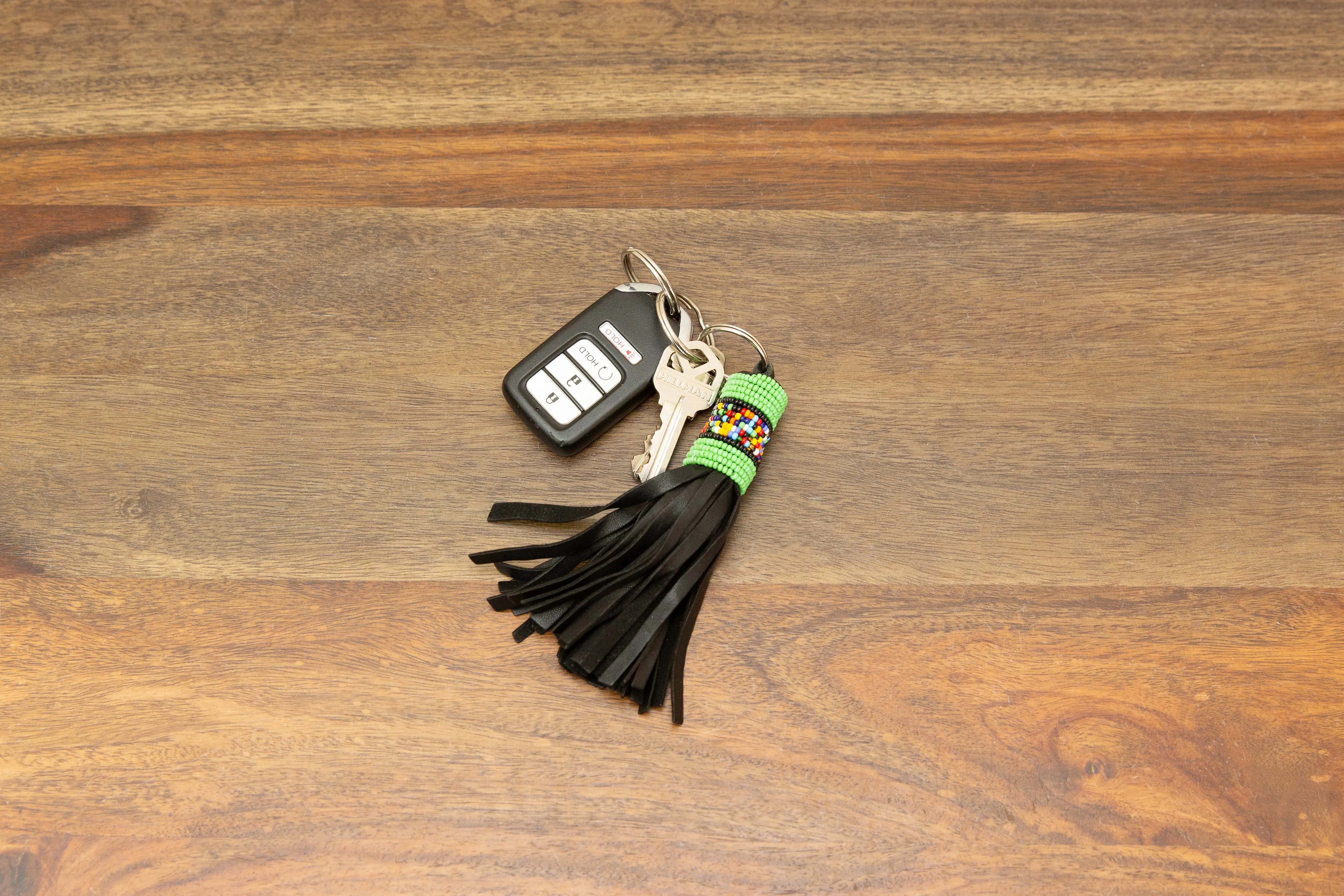 Beaded Leather Keychains - Set of 6