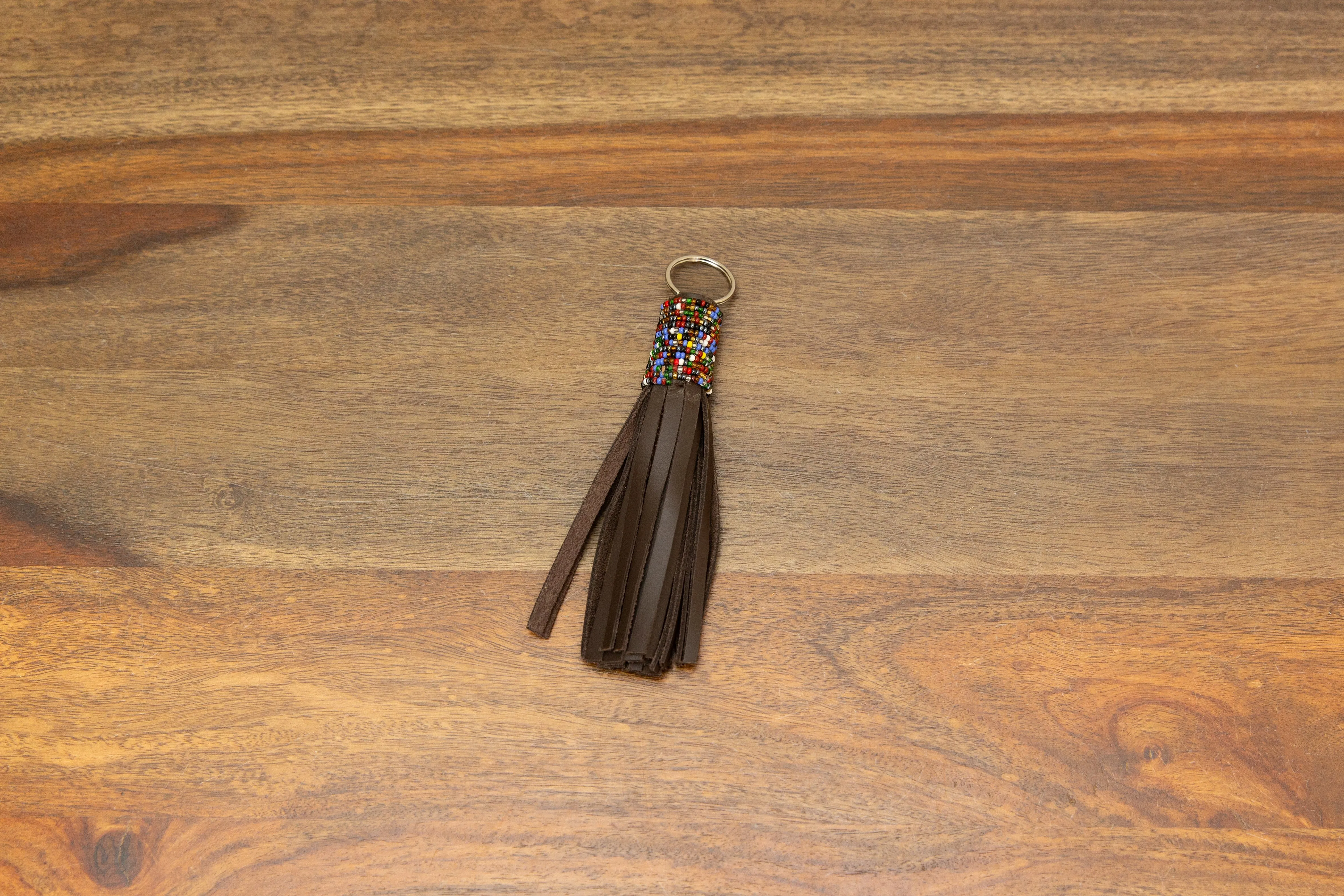 Beaded Leather Keychains - Set of 6