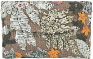 Beaded Purse Women's Floral Embroidery Sequin Purses Sparkly Flower Purse Evening Clutch for Formal Wedding
