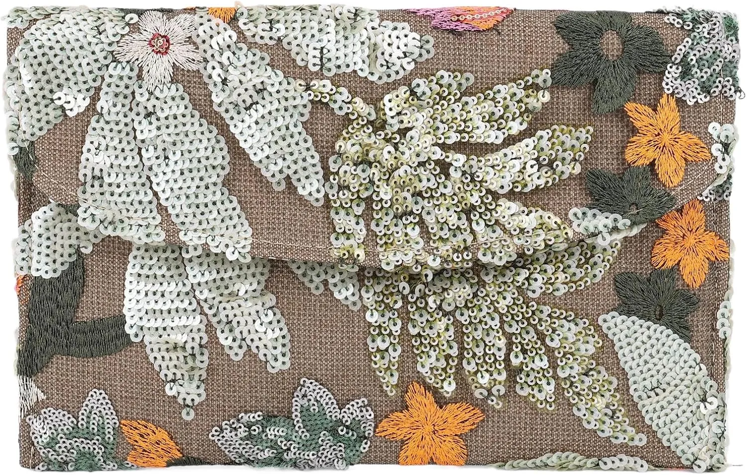 Beaded Purse Women's Floral Embroidery Sequin Purses Sparkly Flower Purse Evening Clutch for Formal Wedding