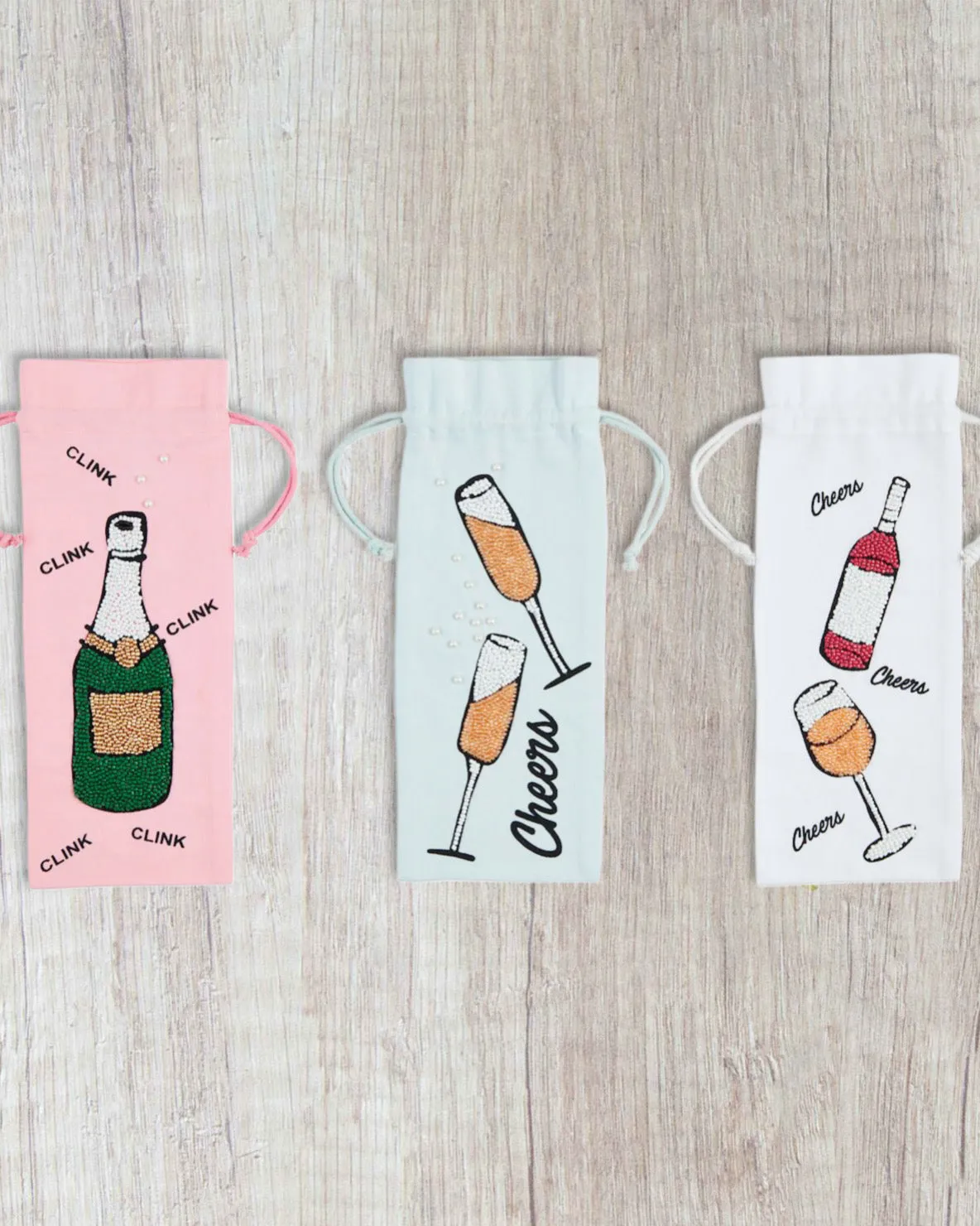 Beaded Wine Gift Bags- Three Styles to Choose
