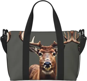 Beauty Deer print Travel Duffle Bag,Weekender Bags,Gym Duffel Bag,Luggage Duffle Overnight for Women Men