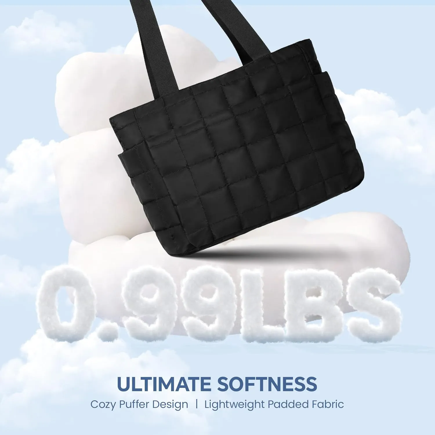 befen Laptop Tote Bag for Women Work, Travel Tote Bags Nurse Puffer Quilted Handbags, Lightweight Waterproof Beach Purse