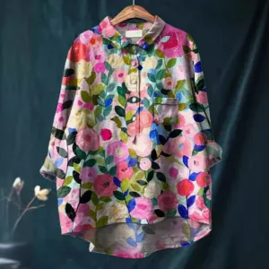 Bertan | Ladies blouse with floral print