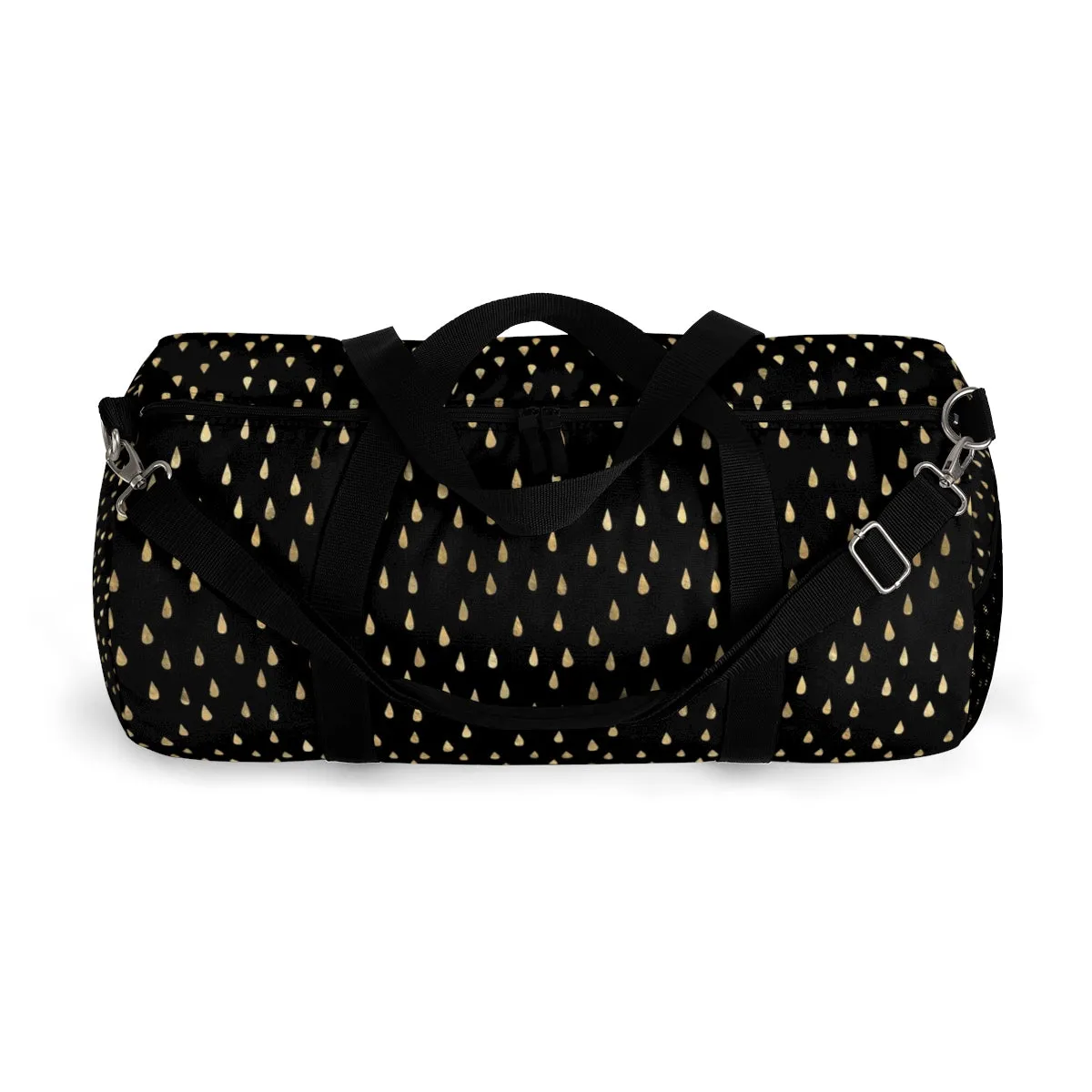 Black and Gold Raindrops Duffel Bag