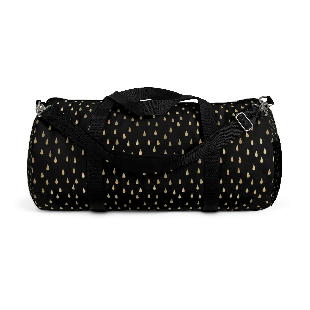 Black and Gold Raindrops Duffel Bag