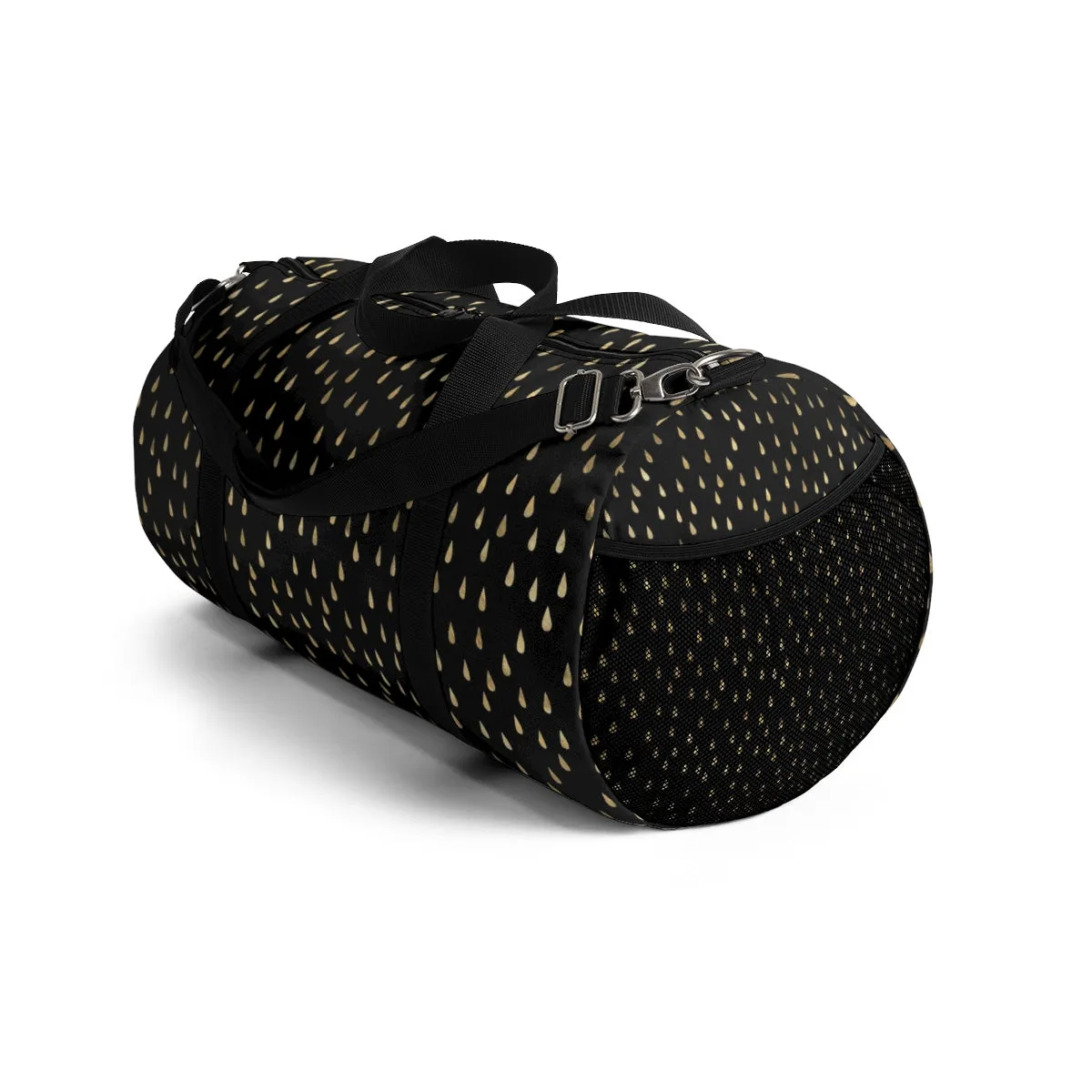 Black and Gold Raindrops Duffel Bag