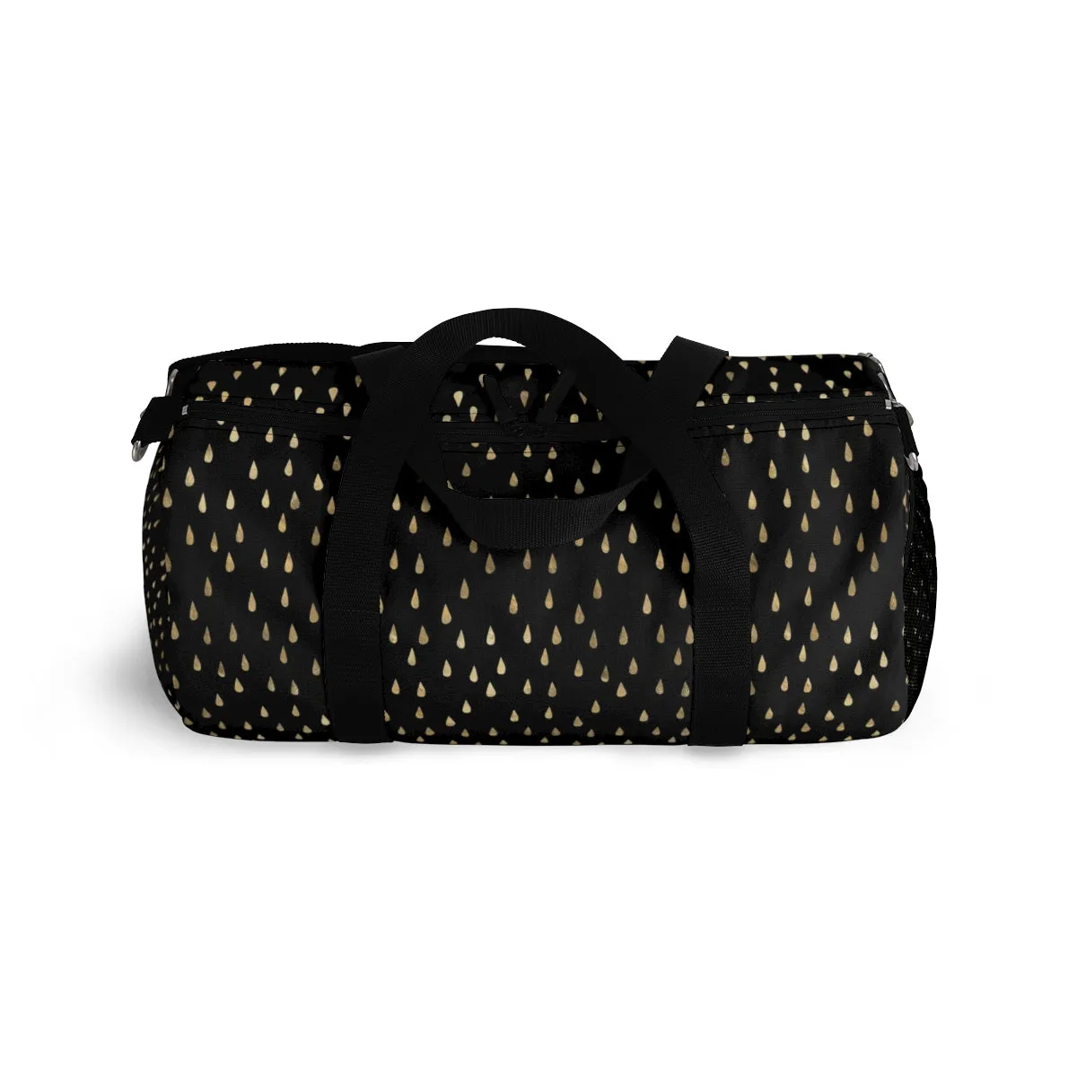 Black and Gold Raindrops Duffel Bag