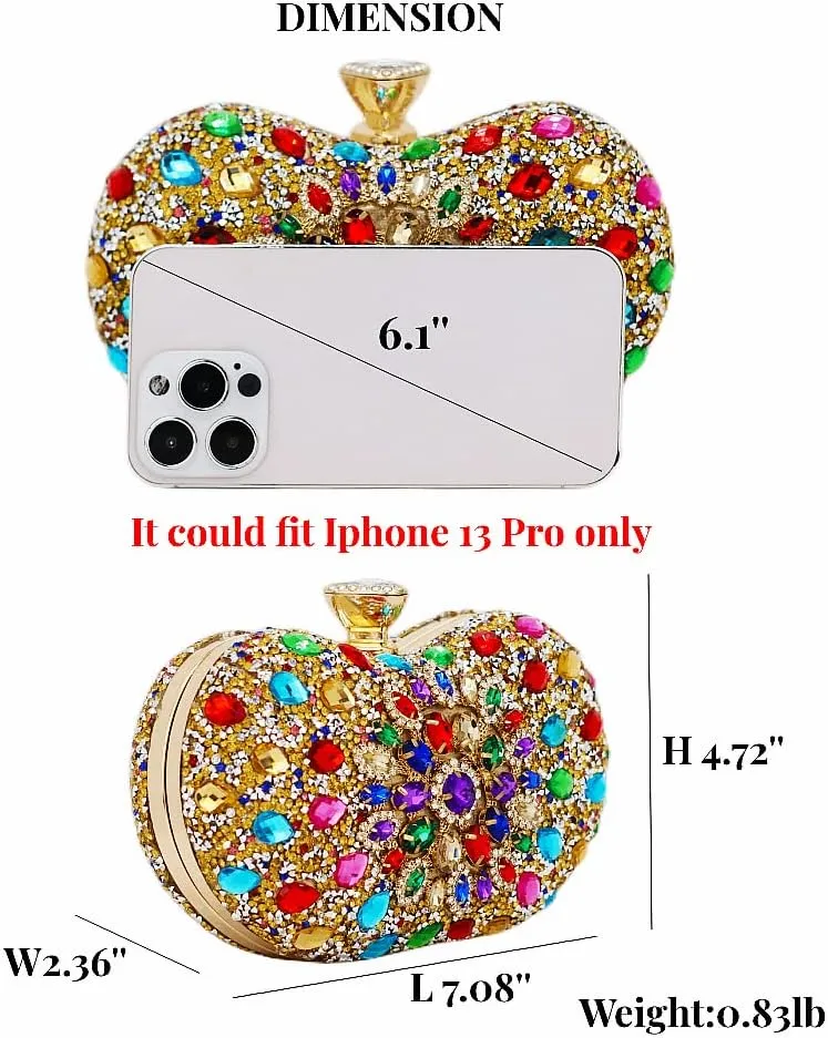 Black Clutch Purse For Women Evening Sparkly Bag Party Rhinestone Floral Handbags Bride Wallet