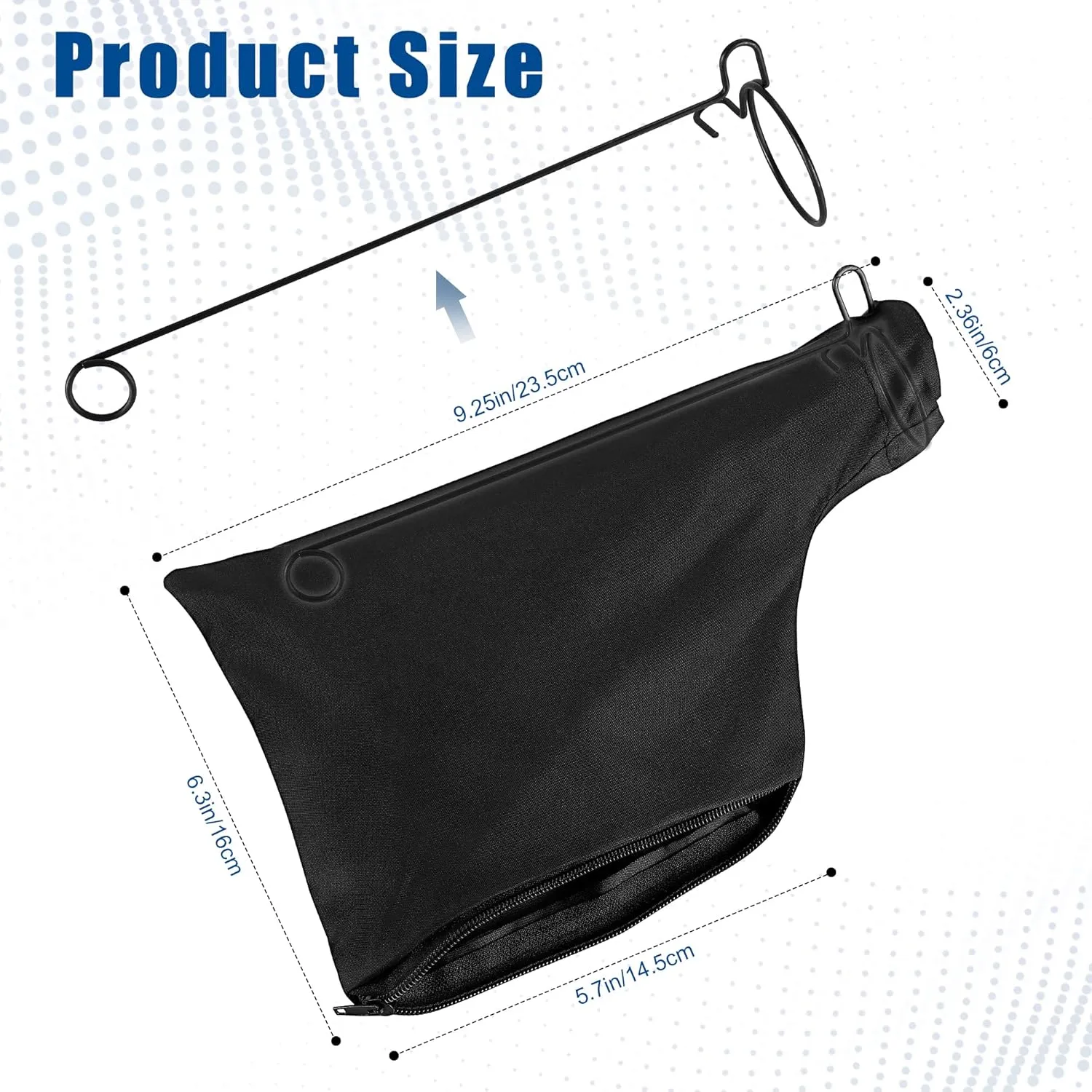 Black Dust Collection Bag for Miter Saw 255 Model with Zipper and Wired Adjustable Stand, Dust Collector Bags for Miter Saw, Tank Belt Sander, Edge Planer, Diagonal Saw (6 Pack)