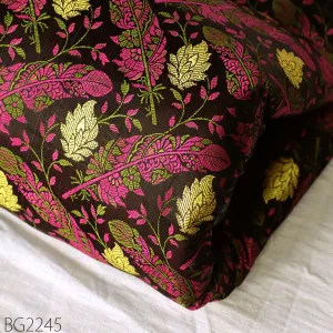 Black Indian Jacquard Dress Material Brocade Bridal Wedding Dress Fabric By The Yard DIY Crafting Sewing Silk Curtains Making Duvet Covers