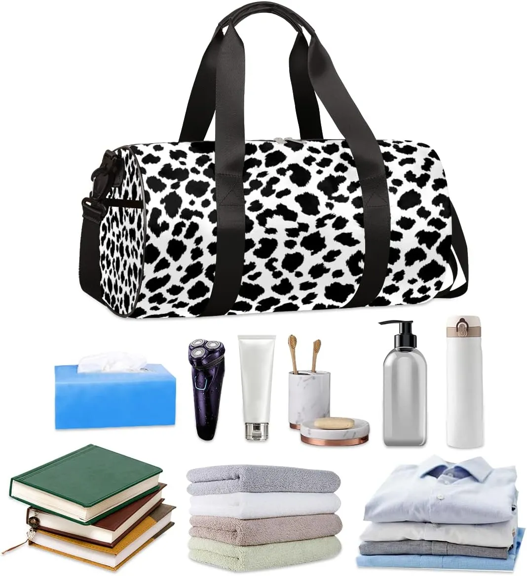 Black White Abstract Print Gym Bag Small Gym Duffel Bags for Men Women Overnight Weekender Bags Lightweight Sport Duffle Bag Carry On Gymbag