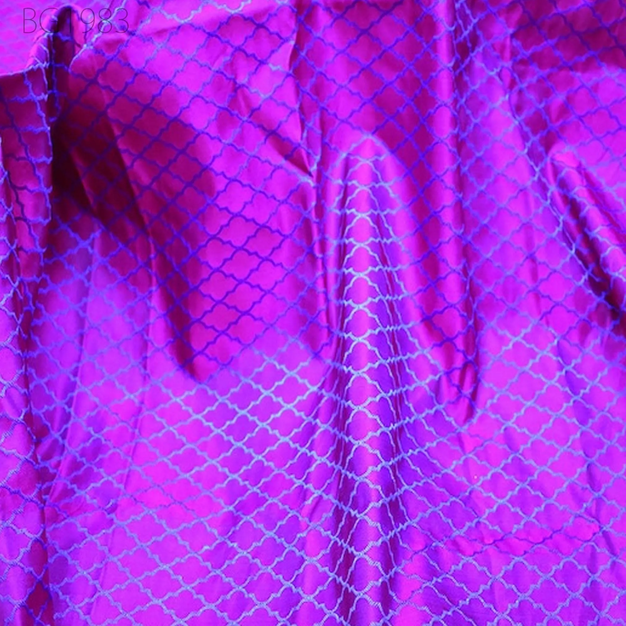 Blue Indian Silk Jacquard Fabric For Vest Coat Ties Bridesmaid Dress Wedding Dresses Brocade By Yard Crafting Sewing Cushions Cover Skirts