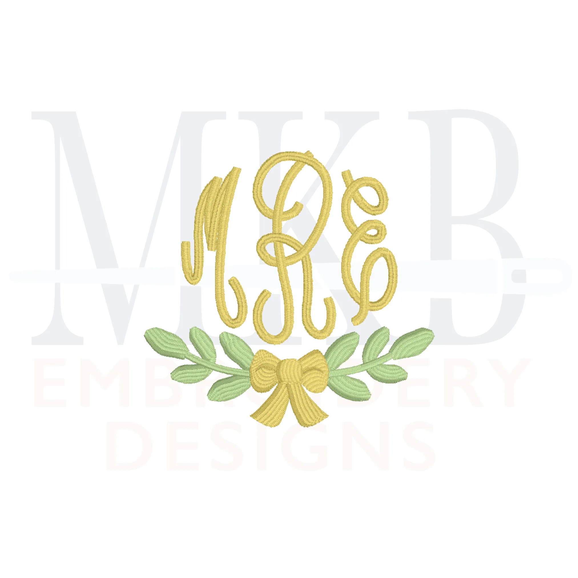 Bow Laurel, Mini Satin Stitch Machine Embroidery Design