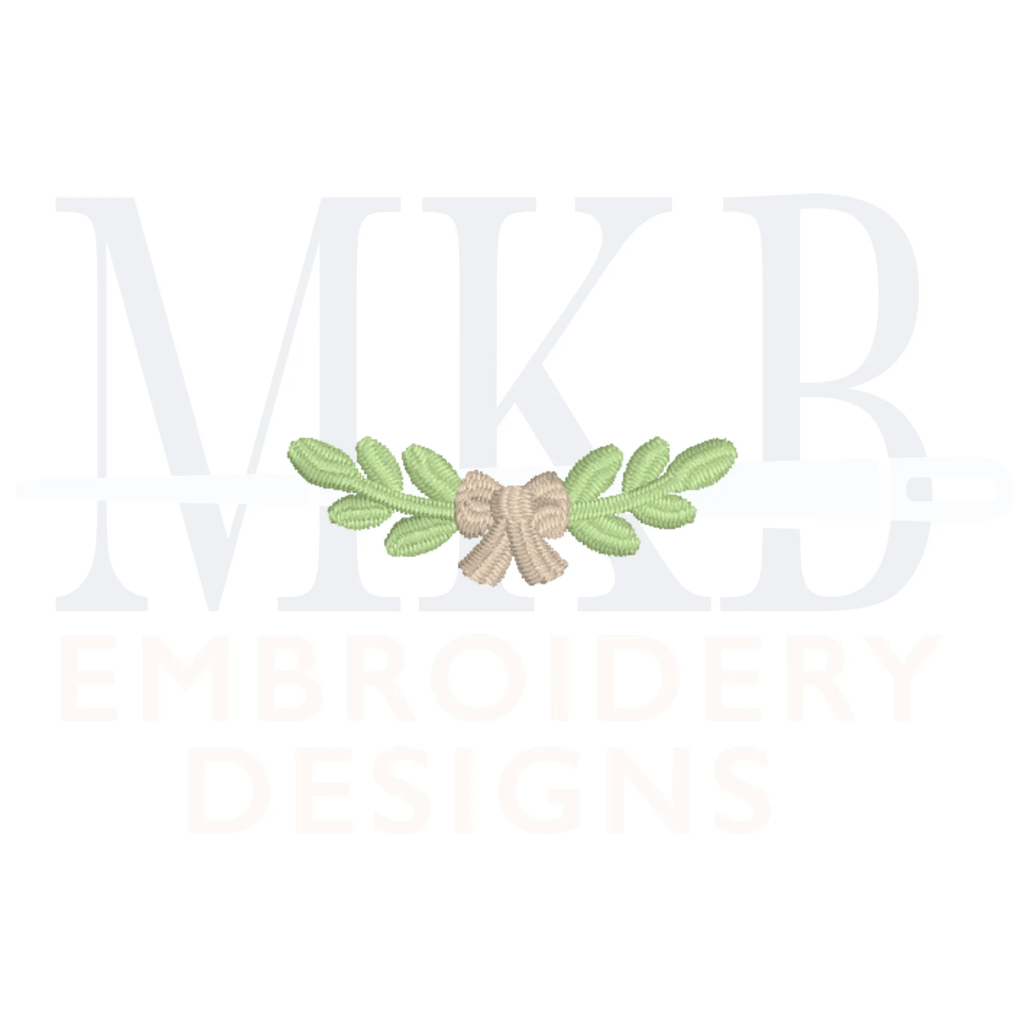 Bow Laurel, Mini Satin Stitch Machine Embroidery Design