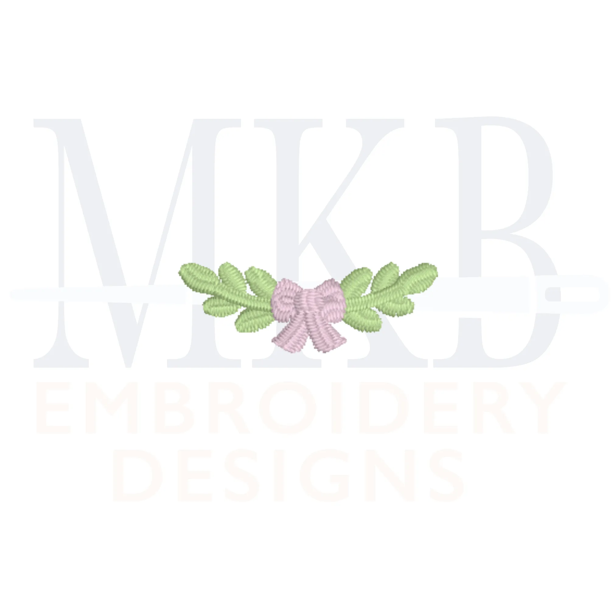 Bow Laurel, Mini Satin Stitch Machine Embroidery Design