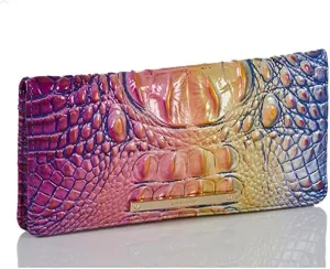 BRAMIN ADY CROC EMBOSSED LEATHER MAGIC OMBRE WALLET
