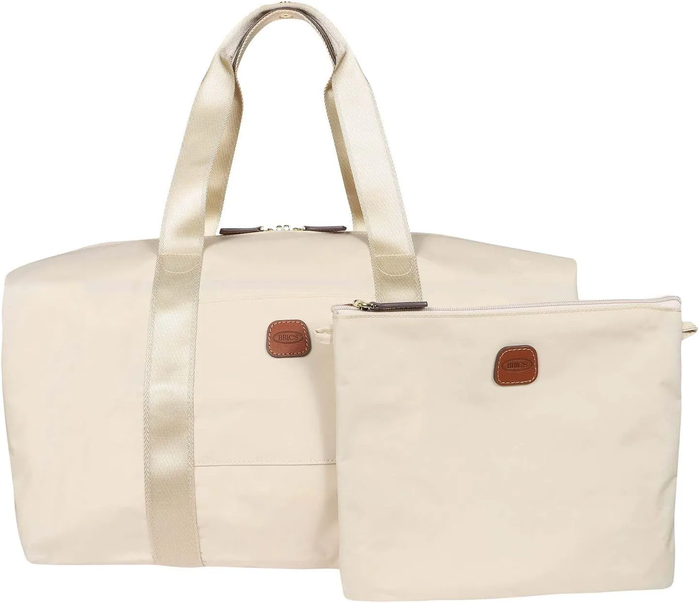 Bric's X-Bag/X-Travel 2.0 Folding Duffel Bag - 18" Carry On and Overnight Travel Bag - Beige