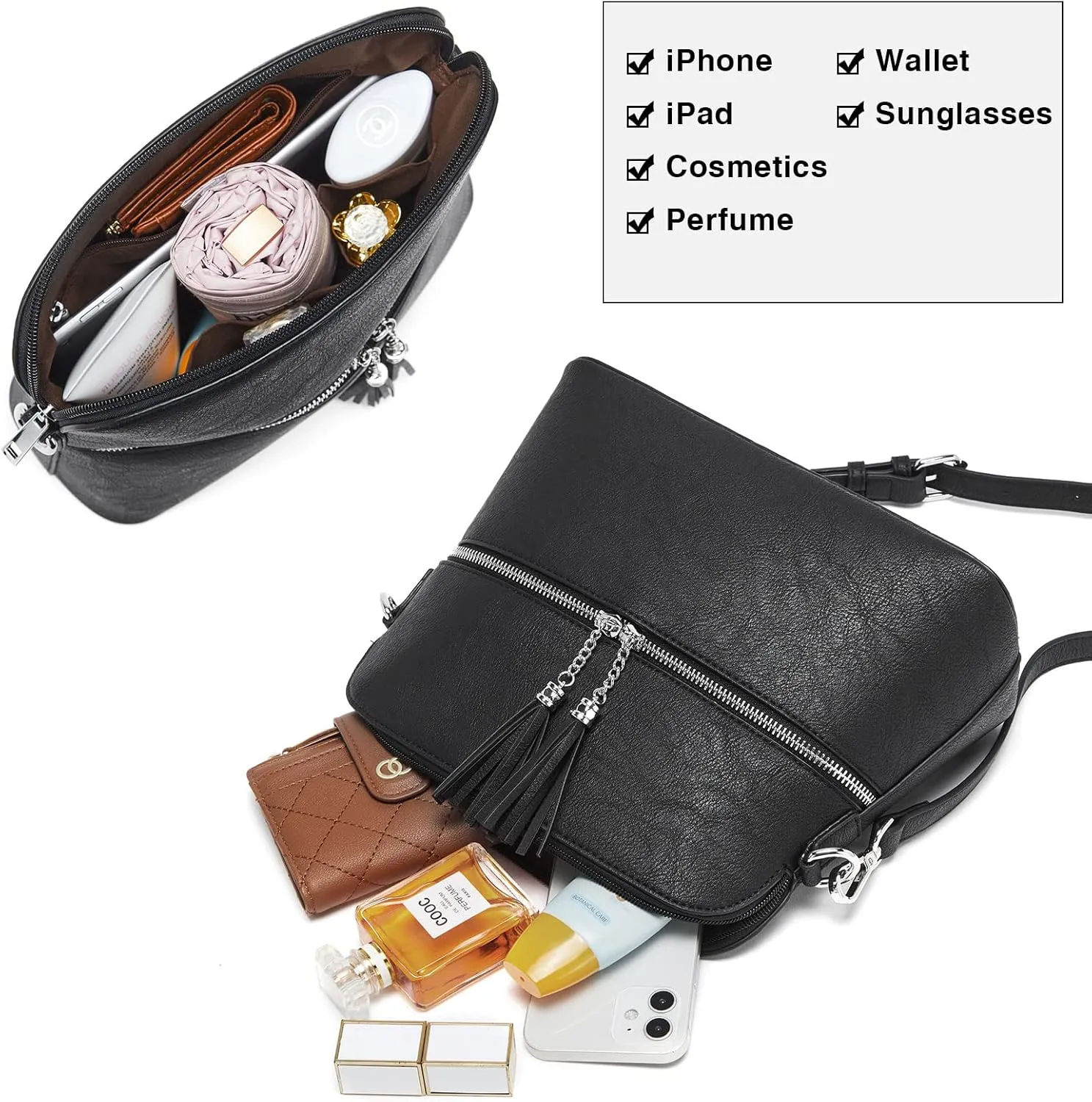 BROMEN Crossbody Bags for Women Small Cell Phone Shoulder Bag Wristlet Wallet Clutch Purse