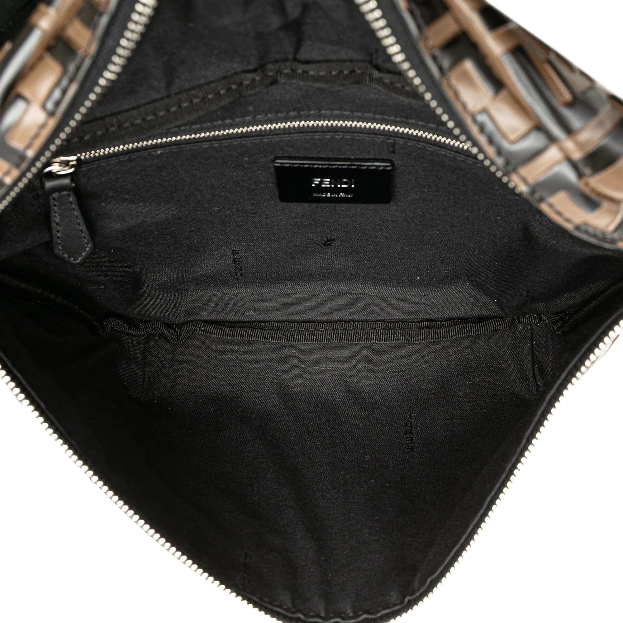 Brown Fendi Zucca Embossed Leather Belt Bag