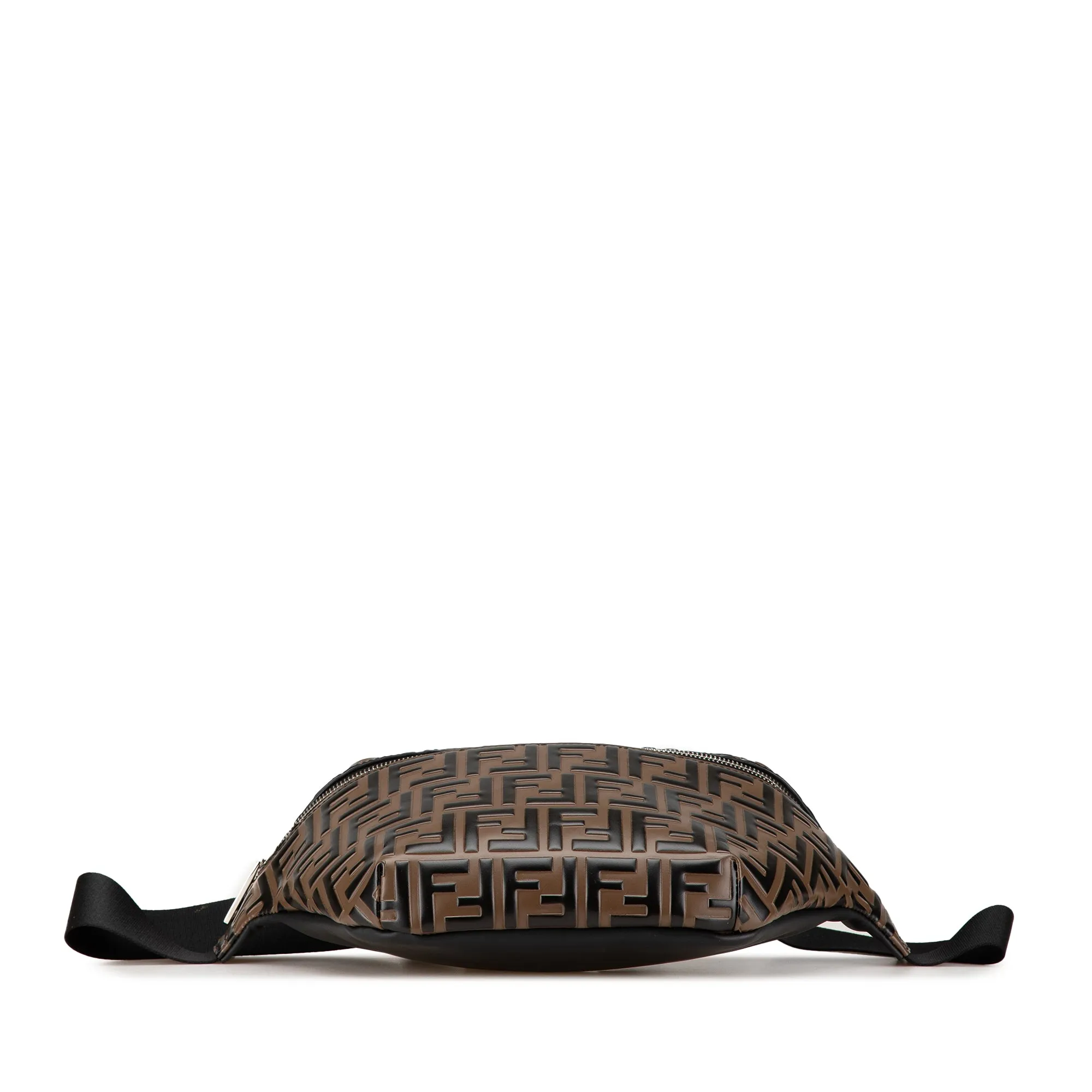 Brown Fendi Zucca Embossed Leather Belt Bag