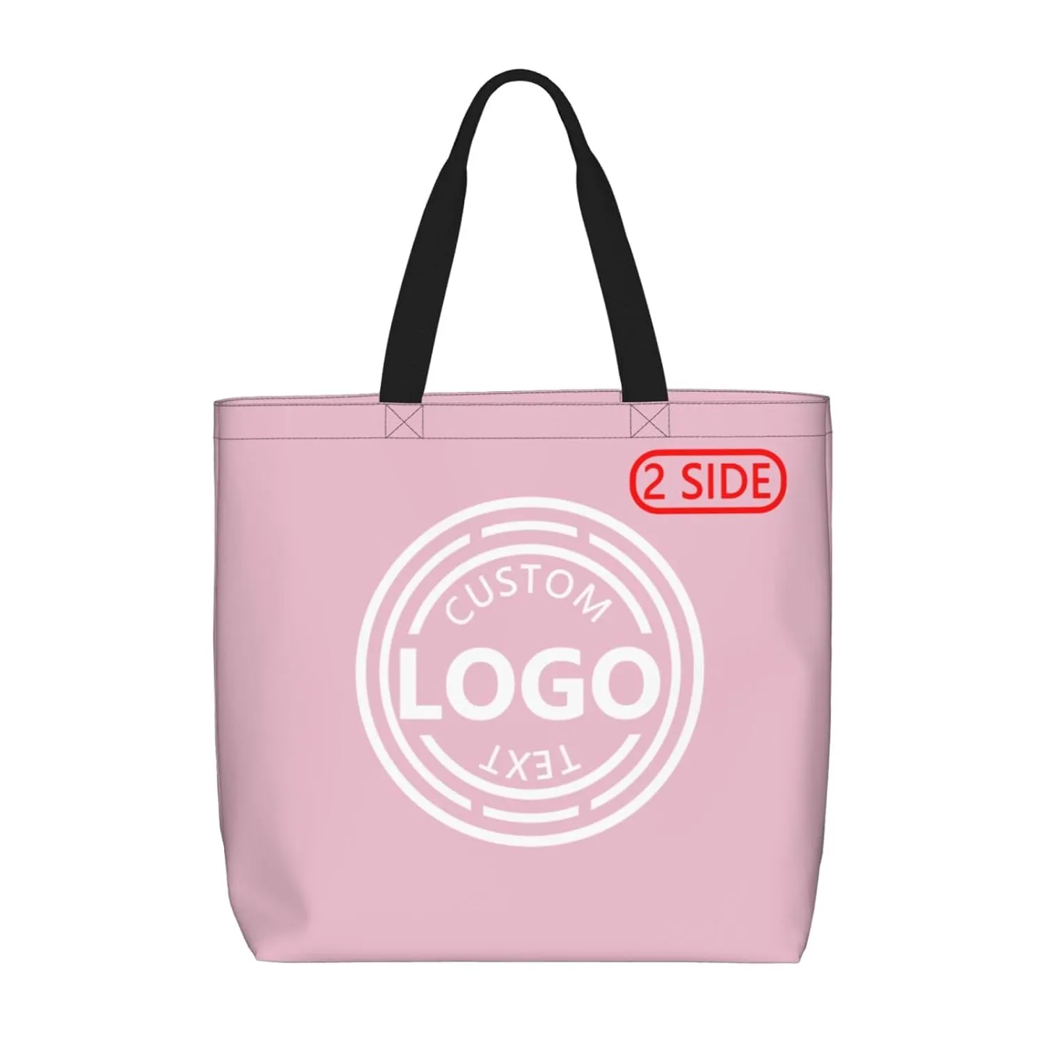 Bulk Custom Tote Bags with Logo Custom Handbag Add Your Logo Picture Text Custom Personalized Gifts Pink Tote Bag