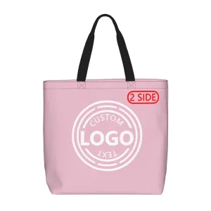 Bulk Custom Tote Bags with Logo Custom Handbag Add Your Logo Picture Text Custom Personalized Gifts Pink Tote Bag