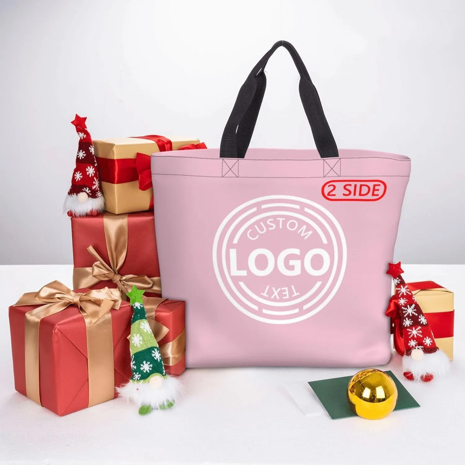 Bulk Custom Tote Bags with Logo Custom Handbag Add Your Logo Picture Text Custom Personalized Gifts Pink Tote Bag