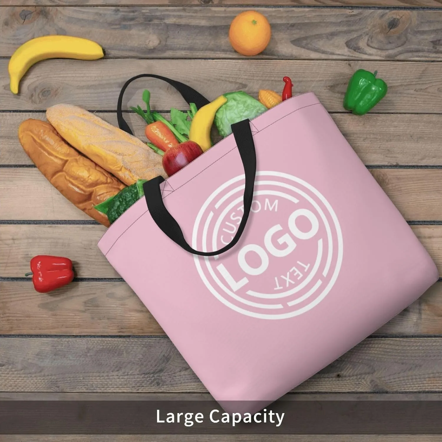 Bulk Custom Tote Bags with Logo Custom Handbag Add Your Logo Picture Text Custom Personalized Gifts Pink Tote Bag