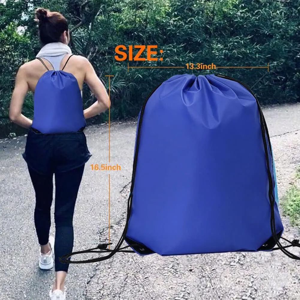 Bulk Drawstring Bags, Polyester Draw String Bags, Gym Sports Cinch Bag Drawstring Backpack for Women Men