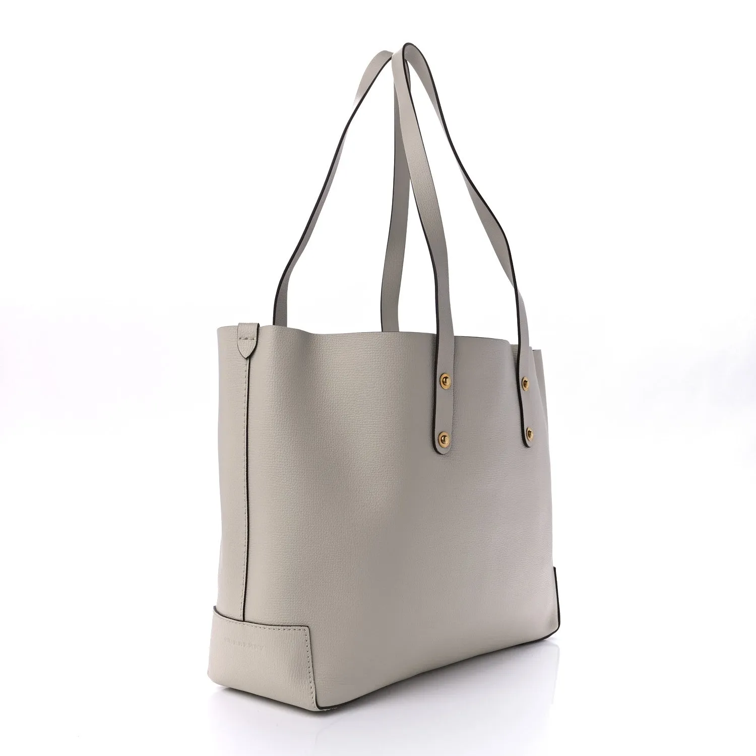 BURBERRY CALFSKIN CREST EMBOSSED SMALL TOTE BAG