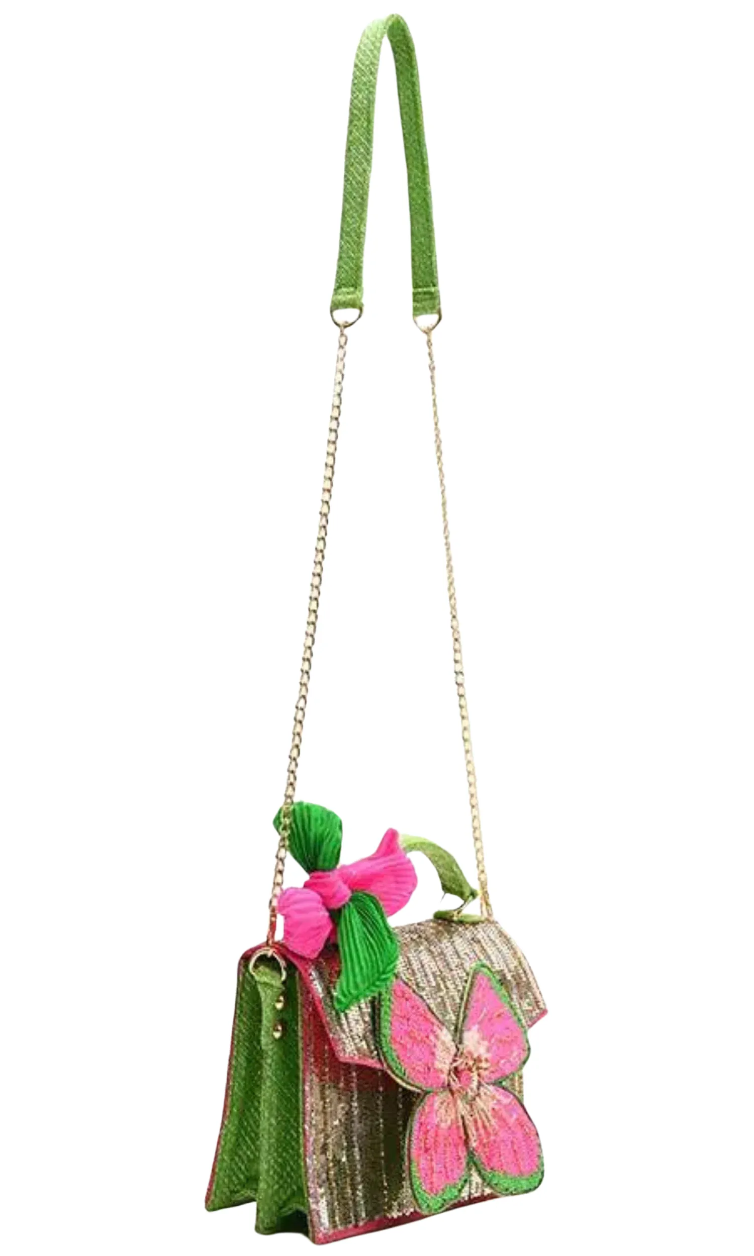 Butterfly Floral Beaded Bag