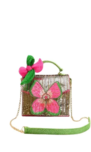 Butterfly Floral Beaded Bag