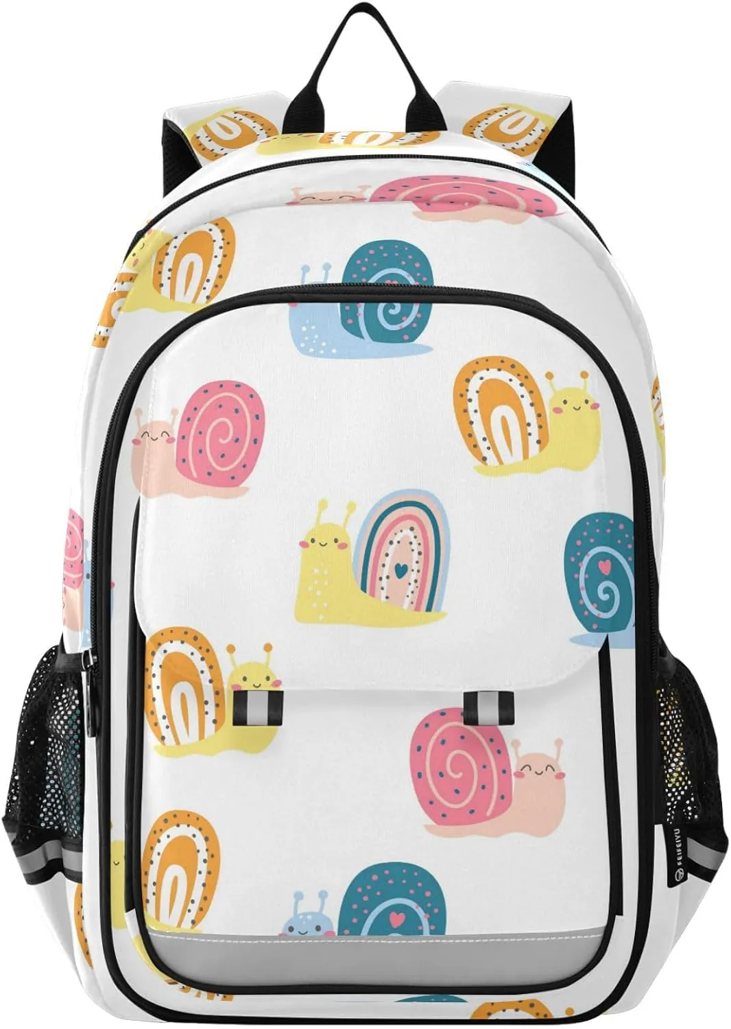 Caikeny Kids Backpack Cute Colorful Snails School Backpacks Rainbow School Bags Shoulder BookBags Elemetary for Boys Girls Students