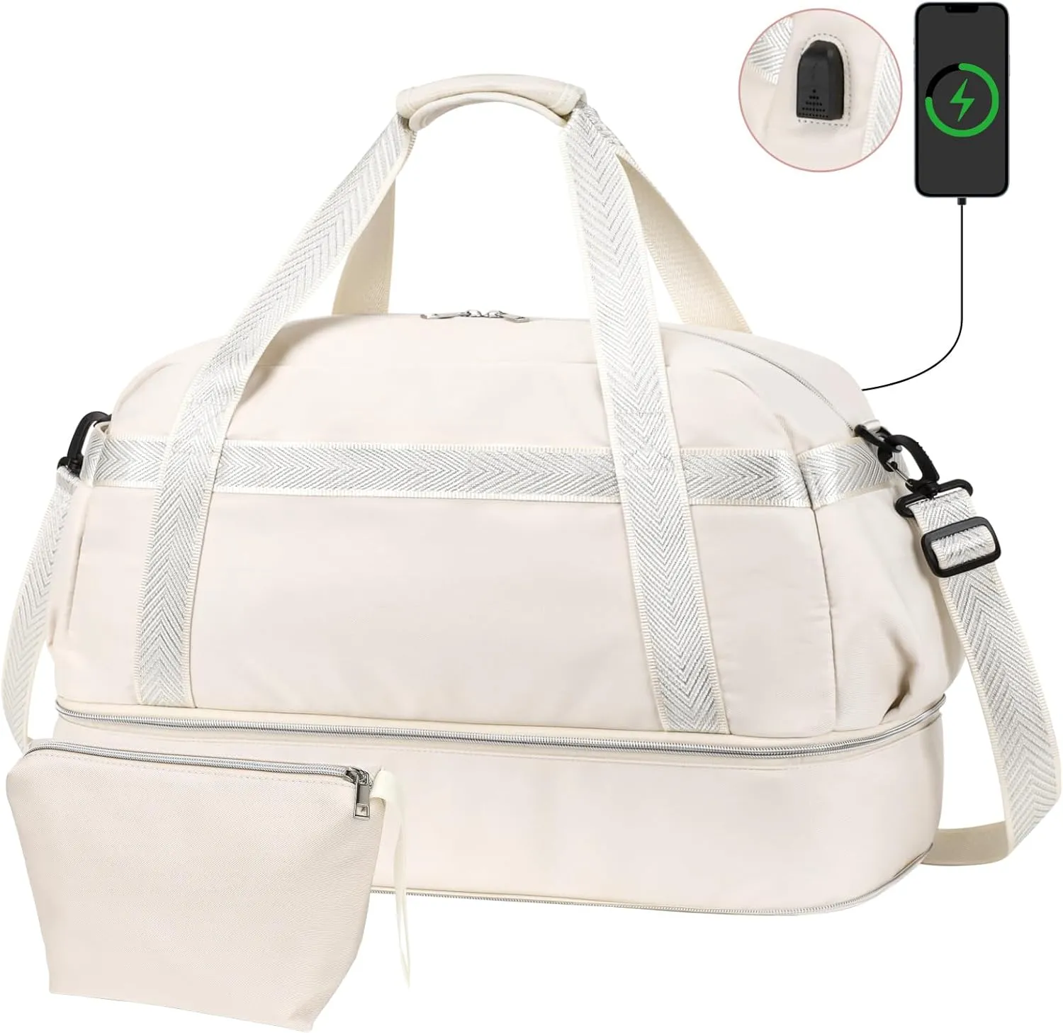 Cambond Weekender Bags for Women - Overnight Bags for Women Travel with Expandable Shoe Compartment and USB Charging Port