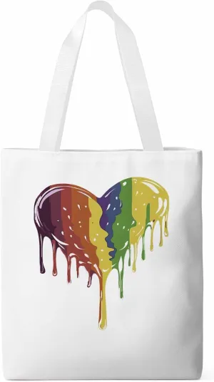 Canvas Tote Bag, Abstract Graffiti Love Heart Aesthetic Canvas Tote Handbags for Women Shoulder Bag