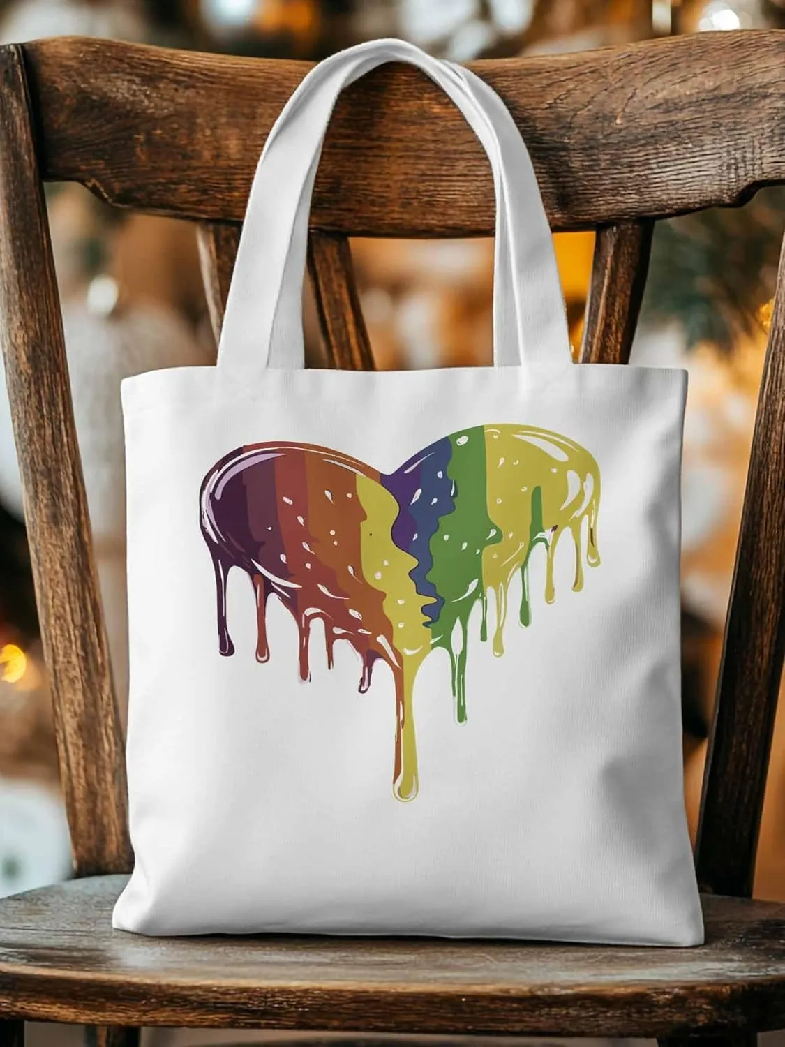 Canvas Tote Bag, Abstract Graffiti Love Heart Aesthetic Canvas Tote Handbags for Women Shoulder Bag