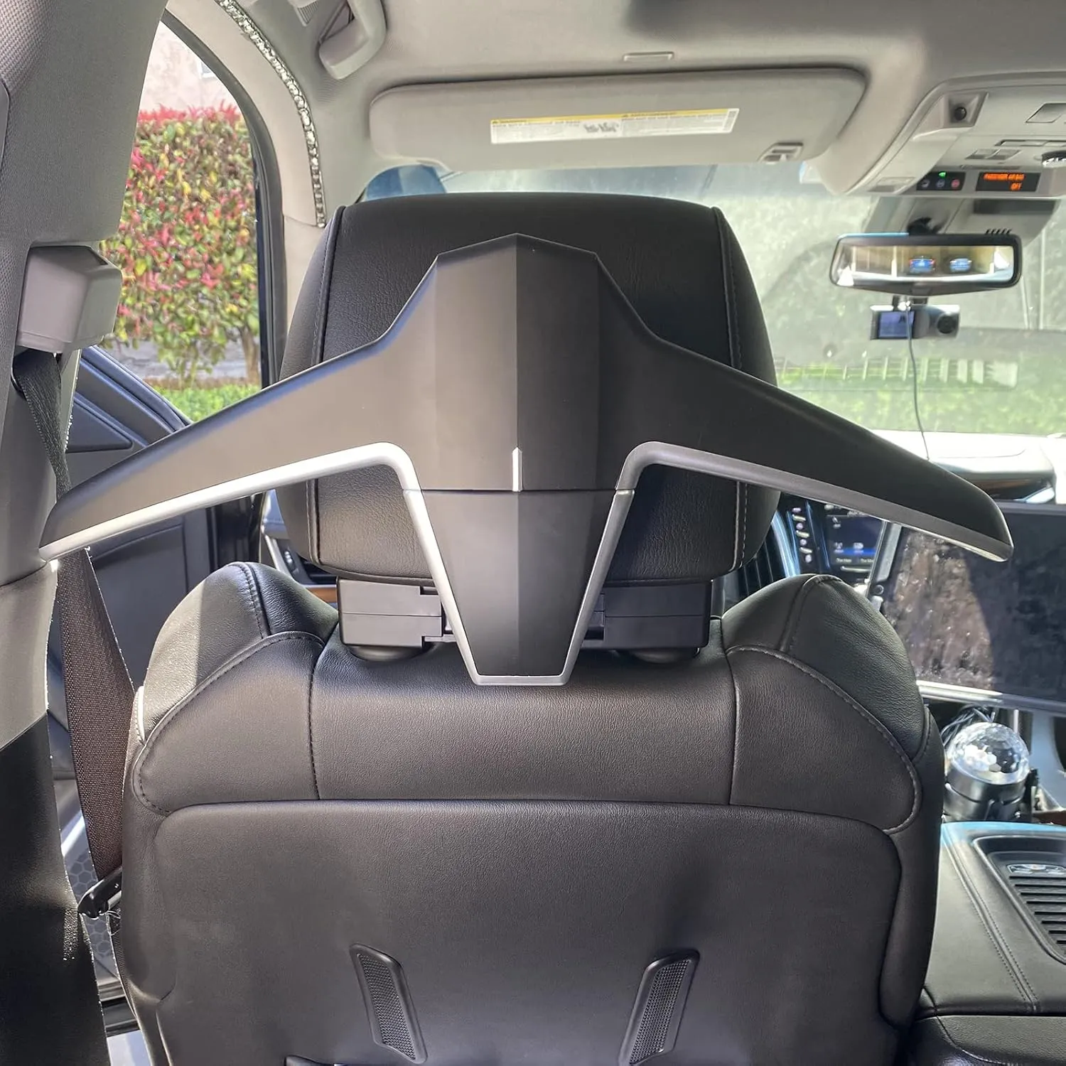 Car Back Seat Headrest Hanger for Coat, Jacket, Suit, Clothes, Purse, Handbag, Grocery Bags - Multi-Purpose Storage Holder for Automobile - Black