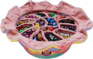 CardKingPro Immense - OCD Edition - Dice Bags with 15 Pockets - Rainbow & Pink - Capacity 200  Dice - Great for Dice Hoarders [Patented Design]