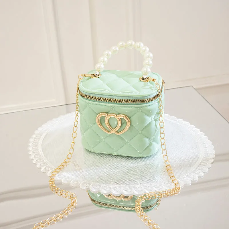 Casual Silicone Design Pearl Mini Gel Shoulder Bags