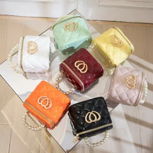 Casual Silicone Design Pearl Mini Gel Shoulder Bags