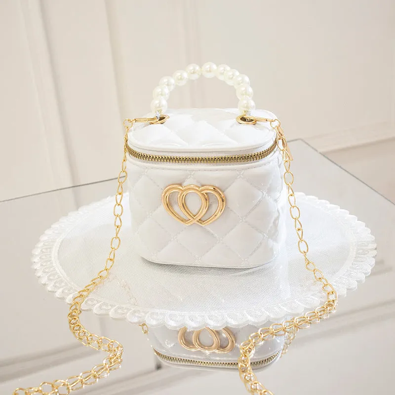 Casual Silicone Design Pearl Mini Gel Shoulder Bags