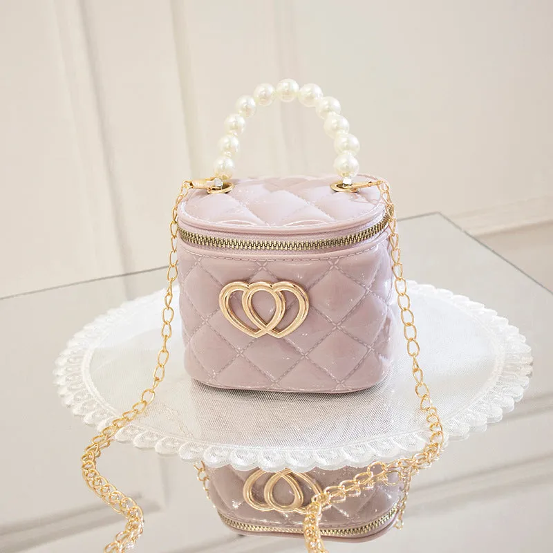 Casual Silicone Design Pearl Mini Gel Shoulder Bags