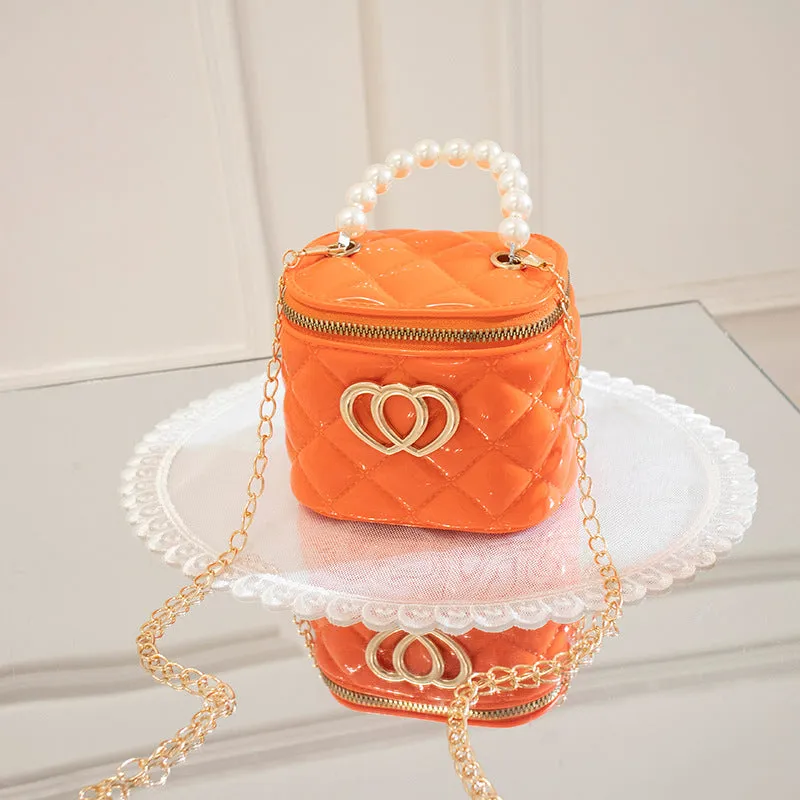 Casual Silicone Design Pearl Mini Gel Shoulder Bags