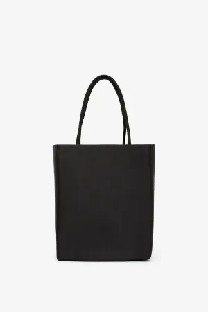 Cecily black satin tote bag