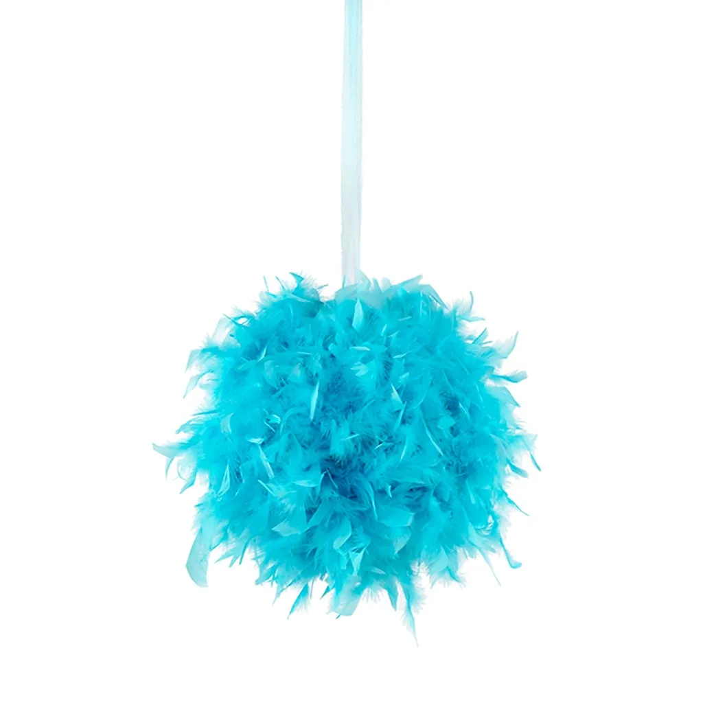 Chandelle Feather Pom Poms - Lt Turquoise